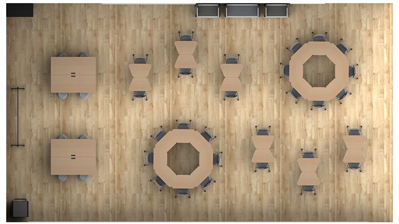 Middle/High School Flexible Arrangement Classroom B - Plan View